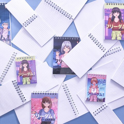 Блокнот А5 40 л., гребень, ламинированный картон, клетка, АЛЬТ, «ANIME. FREEDOM» (5 видов)