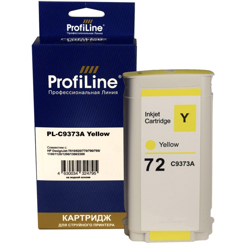 превью Картридж струйный ProfiLine C9373A №72 желт. для HP DesignJet T1120ps/T1200