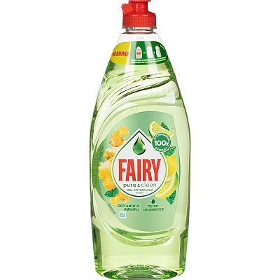 Средство для мытья посуды Fairy Pure & Clean бергамот и имбирь 650 мл