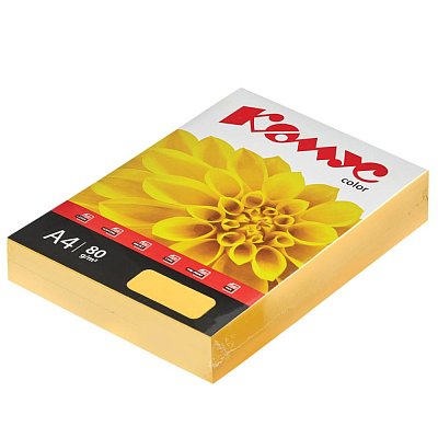 Бумага цветная Комус Color (мандарин интенсив), 80г, А4, 500 л. 