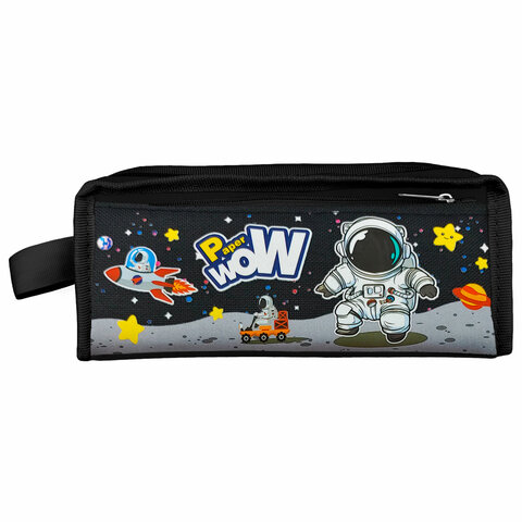 превью Пенал ЮНЛАНДИЯ ЮНИОР, 2 отделения, с ручкой, полиэстер, Astronaut, 21×8х6 см