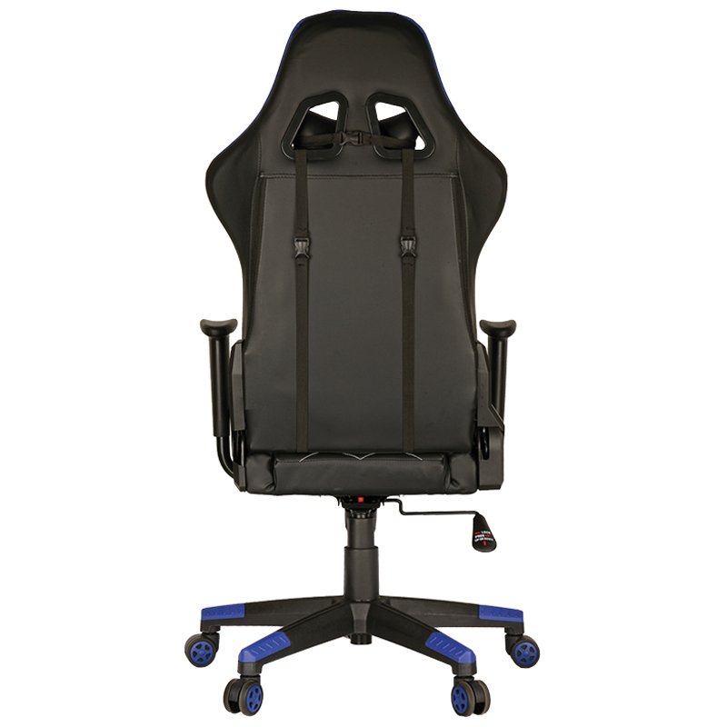 Кресло игровое Helmi HL-G02 «Grand Prix», экокожа, черная/синяя, 2 подушки