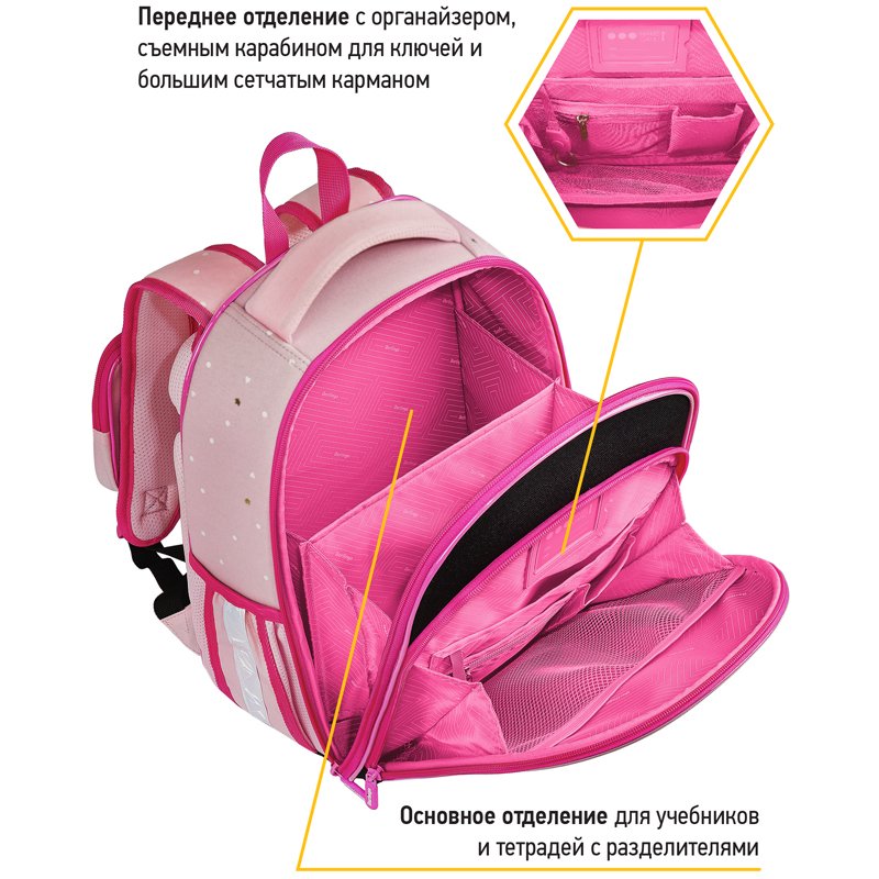 Ранец Berlingo Expert Plus «Princess» 38×29×15см, 2 отделения, 2 кармана, анатомическая спинка