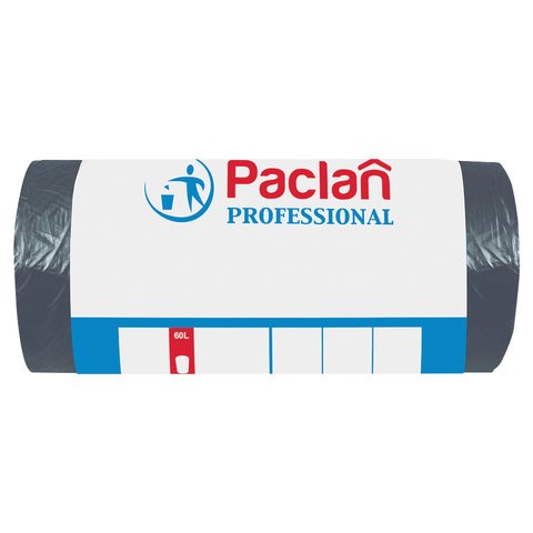 превью Мешки для мусора на 60 литров Paclan Professional черные (6.2 мкм, в рулоне 50 штук, 60x80 см)