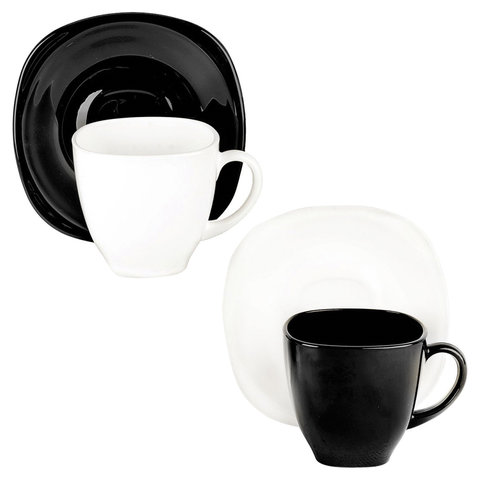 Сервиз чайный Luminarc Carine Black and White 220 мл черный/белый на 6 персон (артикул производителя D2371)