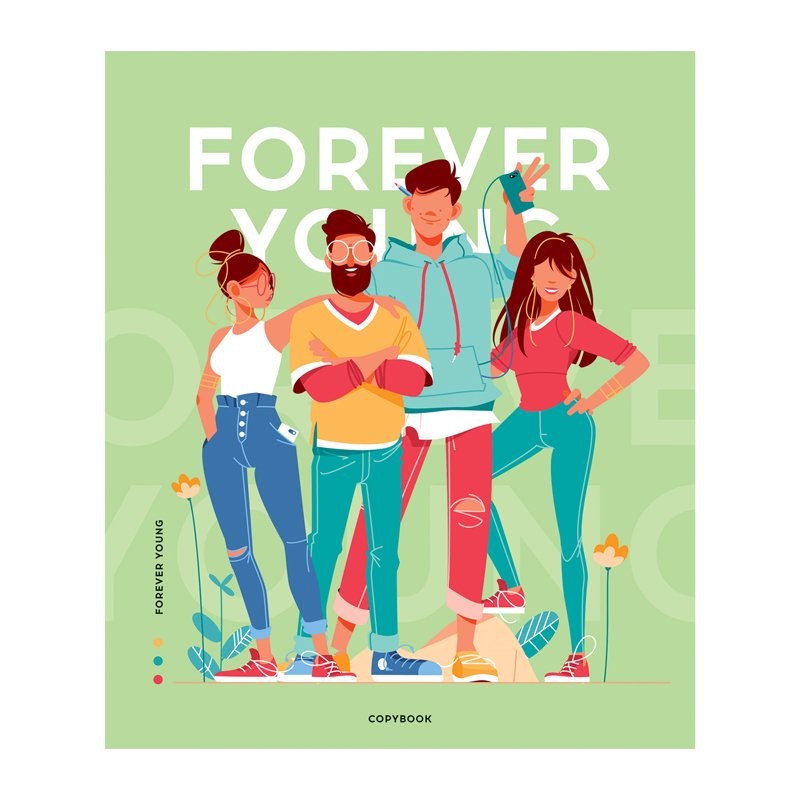 Тетрадь 96л., А5, клетка ArtSpace «Стиль. Forever young»