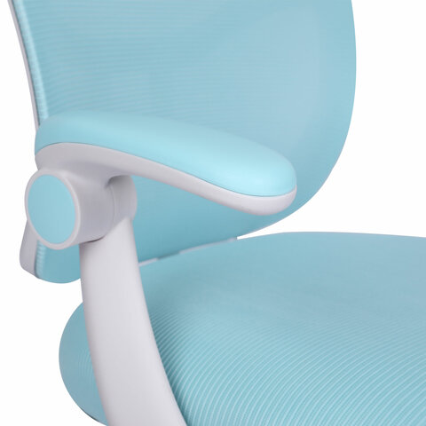 Кресло детское с подставкой для ног BRABIX «Toy MG-205», сетка/ткань TW, голубое