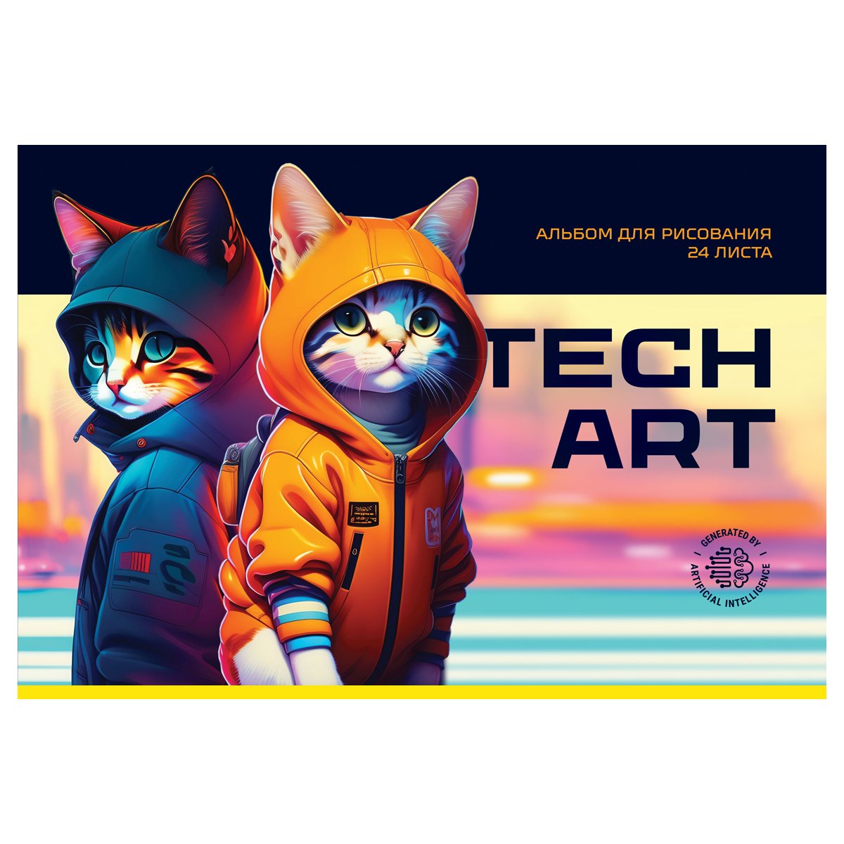 Альбом для рисования 24л., А4, на скрепке BG «TechArt»