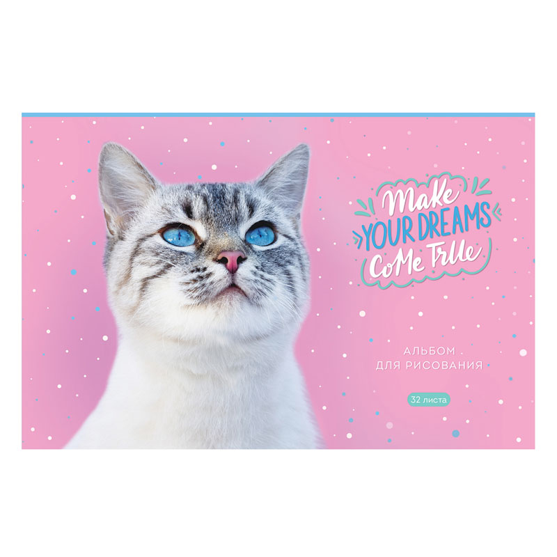 Альбом для рисования 32л., А4, на скрепке ArtSpace «Питомцы. Funny cats»