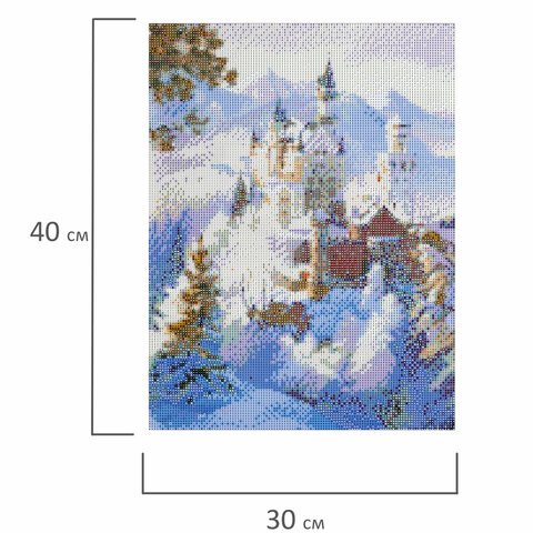 Картина стразами (алмазная мозаика), 30×40 см, ОСТРОВ СОКРОВИЩ «Замок», без подрамника