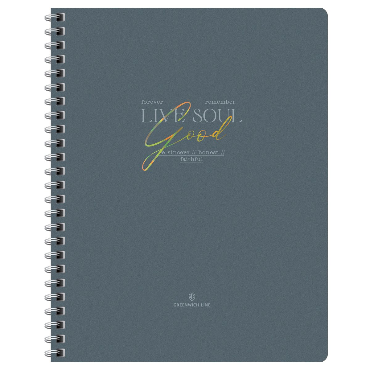 превью Тетрадь 80л., А5, клетка на гребне GreenwichLine «Honestum», матовая ламинация, тиснение фольгой, 80г/м2