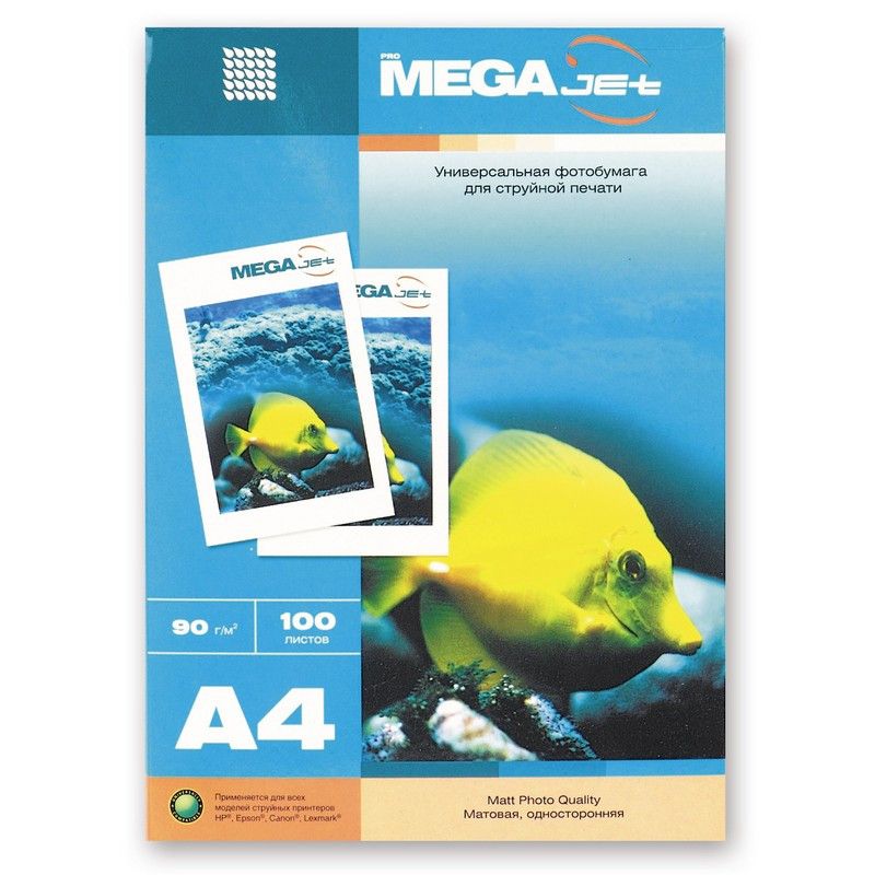превью Бумага для цв. струй. печ. MEGAJET (А4.90г, матов., пачка 100л)