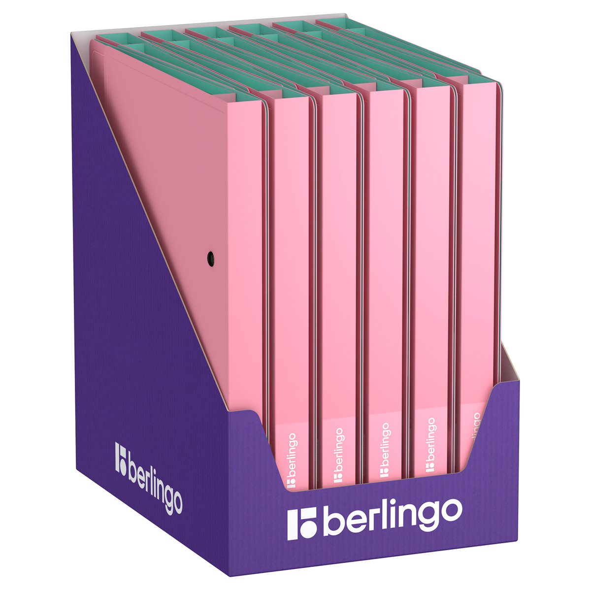Папка на 2 кольцах Berlingo «Haze» A4, 24мм, 600мкм, D-кольца, с внутр. карманом, розовая, софт-тач