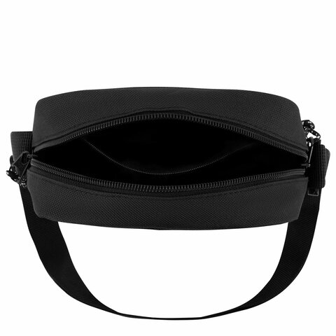 Сумка на плечо HEIKKI COMPACT (ХЕЙКИ), два кармана, черная, 22×17х6 см