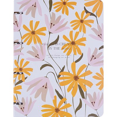 Тетрадь общая, BS, А4, 120л., клетка, кольца,. April, цветы N4240