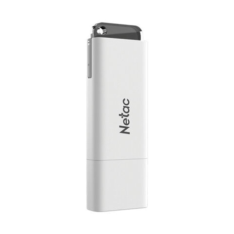Флеш-диск 64 GB NETAC U185, USB 2.0, белый-20WH