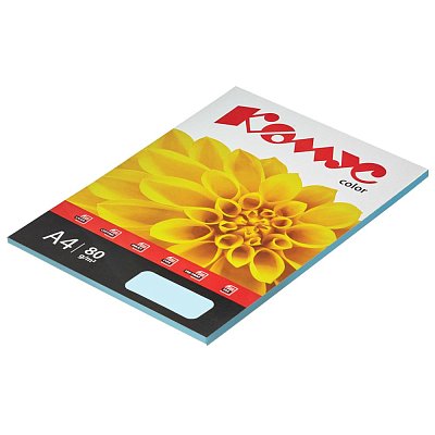 Бумага цветная Комус Color (голубая пастель), 80г, А4, 50 л. 