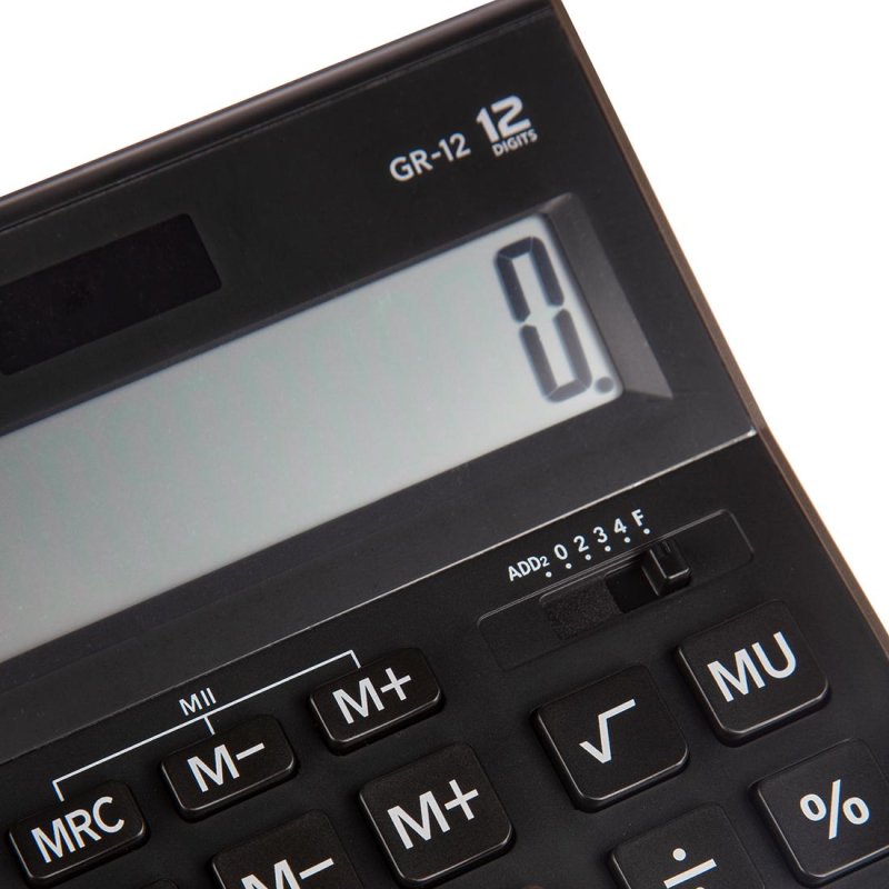 Калькулятор Casio бухг. GR-12 12 разряд. DP черный