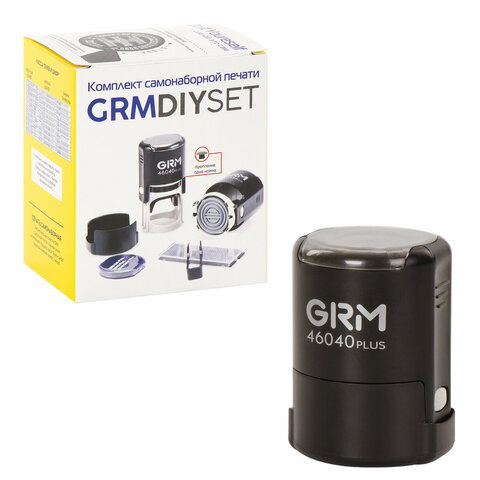 Печать самонаборная круглая GRM R40 plus, 1 круг, касса в комплекте