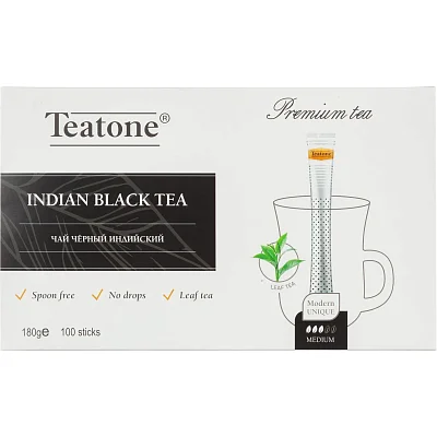 Чай черный индийский TEATONE в металл. стике, 100шт/уп. 1246