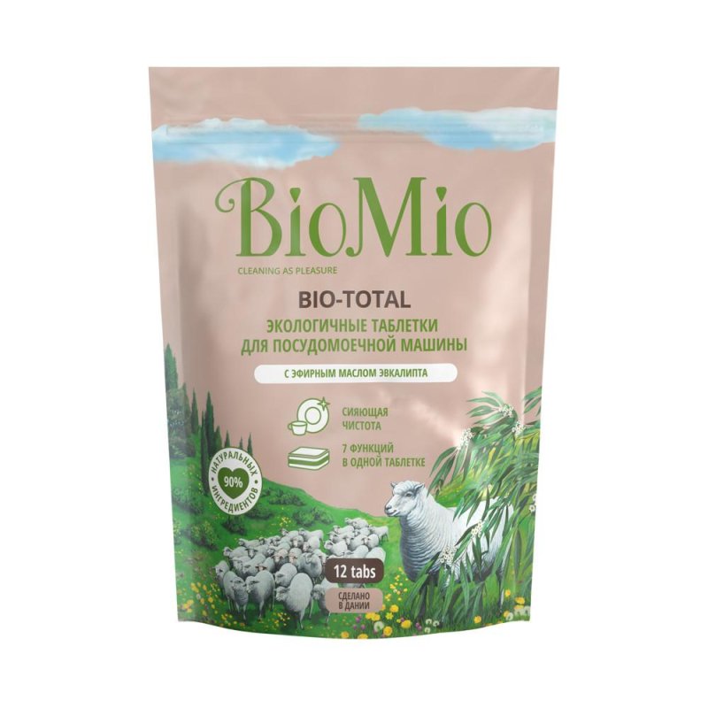 превью Таблетки для посудомоечных машин BioMio Bio-Total Эвкалипт (12 штук в упаковке)