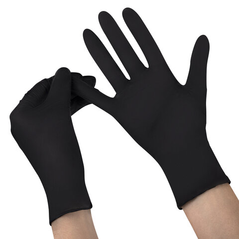 Перчатки нитриловые смотровые SFM Supersoft N136100 пар (200 шт. )размер M (средний)черные