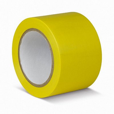 Клейкая лента для разметки ПВХ 75 мм x 33 м желтая (KMSG07533)