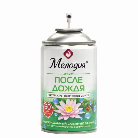 Сменный баллон 250 мл МЕЛОДИЯ «После дождя», для автоматических освежителей, универсальный, 605227
