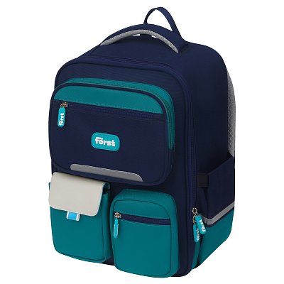 Ранец Först F-Style «Blue» 38×26.5×16 см, 1 отделение, 6 карманов, анатомическая спинка