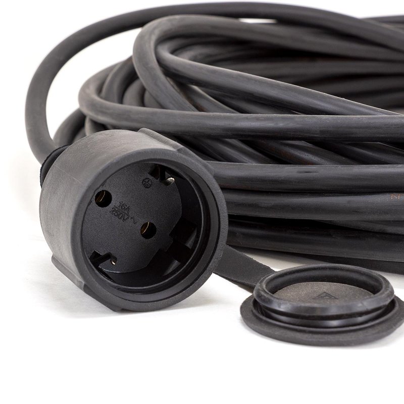 Удлинитель КОМУС КГ 3×1.5кв. мм. 20м 16А с заземлением, с заглушкой, IP44
