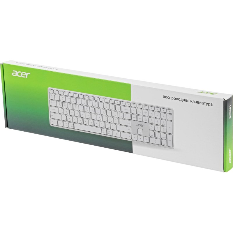 Клавиатура Acer OKR301 бел/серебр беспровод USB BT/Radio (ZL. KBDEE.015)