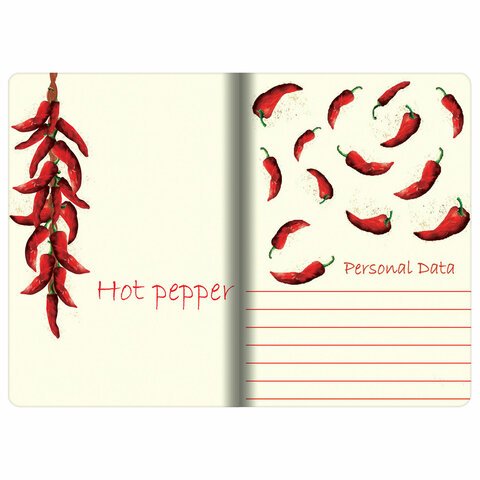 Тетрадь 40 л. в клетку обложка SoftTouch, бежевая бумага 70 г/м2, сшивка, А5 (147×210 мм), HOT PEPPERS, BRAUBERG
