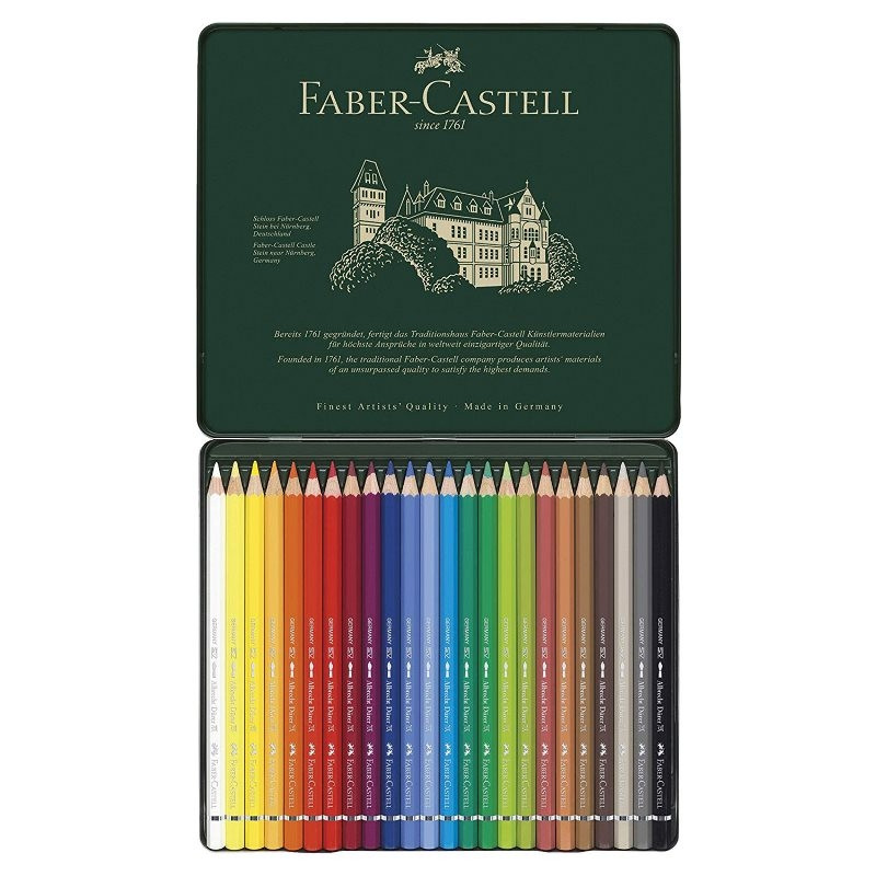 Карандаши цветные акварельные художественные FABER-CASTELL «Albrecht Durer», 24 цвета, металлическая коробка