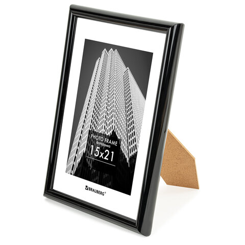 Рамка 15×21 см небьющаяся, багет 14 мм, пластик, BRAUBERG «Original», черная