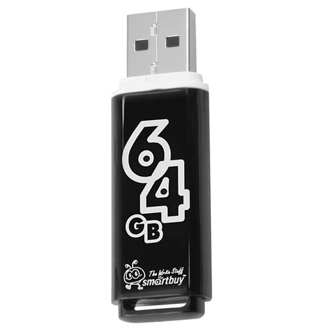 Флеш-память SmartBuy Glossy 64 Gb USB 2.0 черная