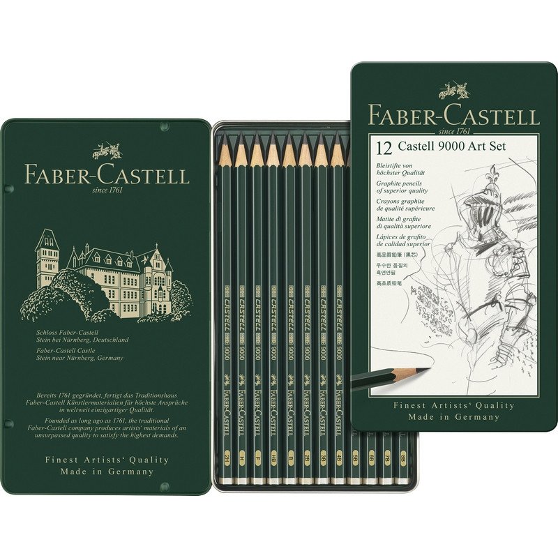 Карандаши чернографитные FABER-CASTELL, НАБОР 12 шт., «Castell