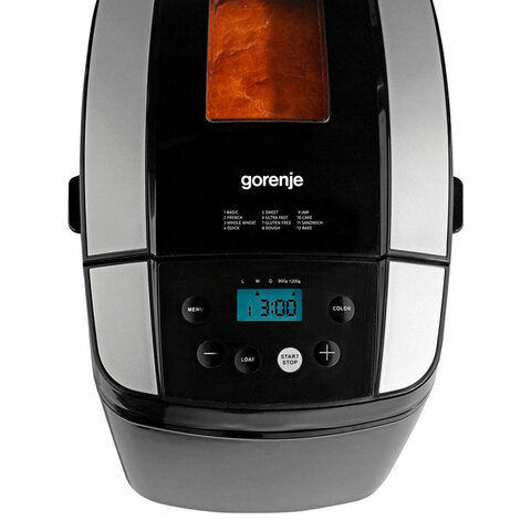Хлебопечка GORENJE BM1210BK, 800 Вт, вес выпечки 1.2 кг, 12 программ, пластик, чёрный