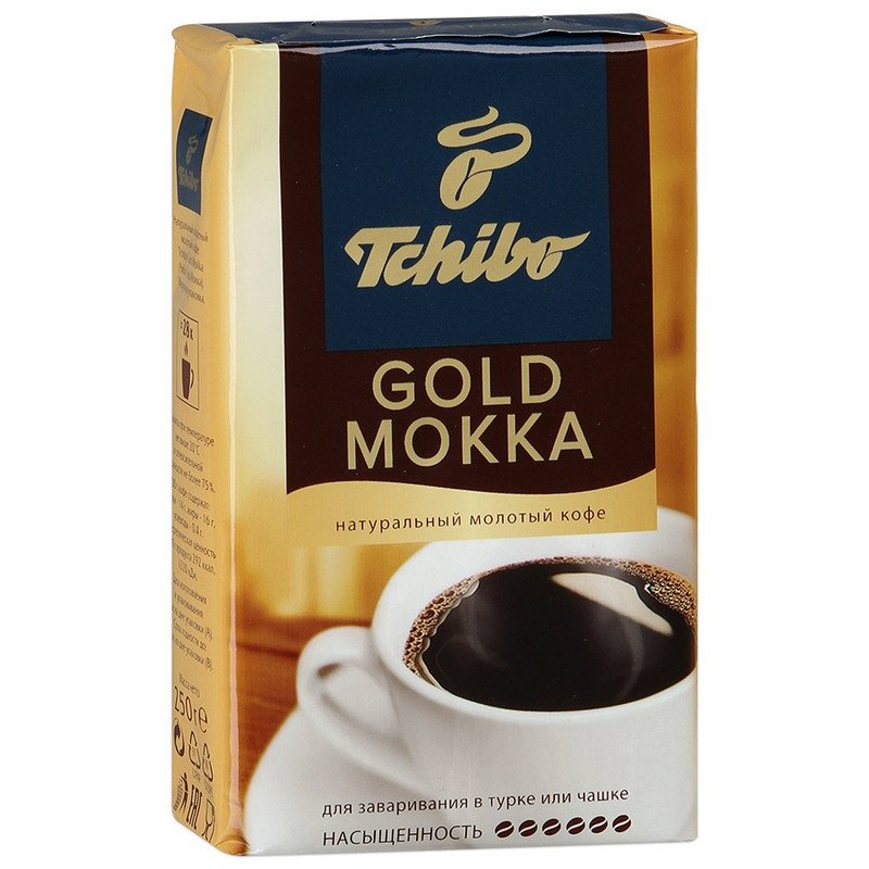 Кофе молотый TCHIBO «Gold Mokka», натуральный, 250 г, вакуумная упаковка