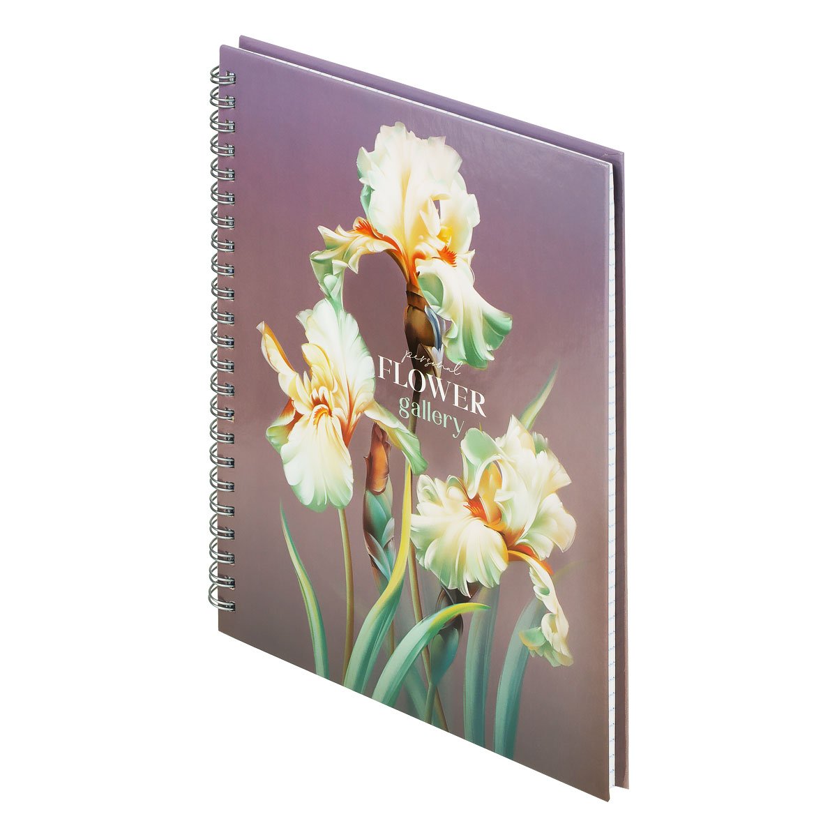 Тетрадь 80л., А5, клетка на гребне BG «Flower gallery», глянцевая ламинация, твердая обложка