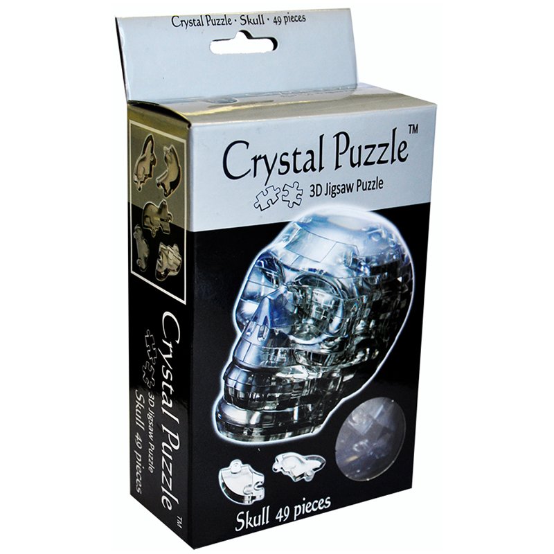 превью Пазл 3D Crystal puzzle «Череп черный», картонная коробка