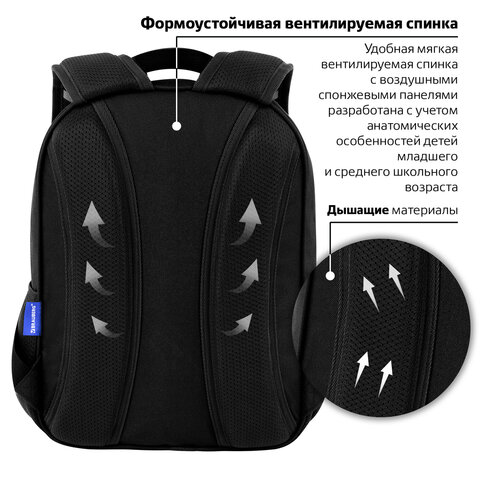 Рюкзак BRAUBERG OPTIMA, 2 отделения, с брелком, «Open space», 36×27х18 см