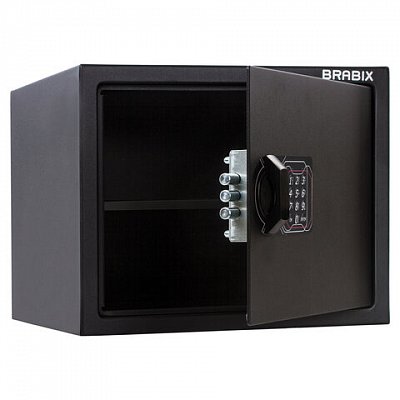 Сейф мебельный BRABIX «SF-280EL», 280×350×300 мм, электронный замок, черный, 291149