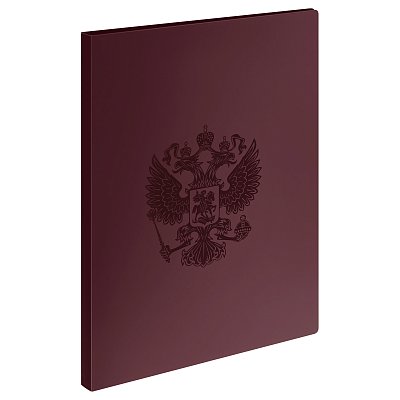 Папка c пружинным скоросшивателем СТАММ «Герб» А4, 17мм, 700мкм, пластик, гранат