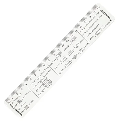 Линейка пластиковая 20 см BRAUBERG, справочная, тригонометрия