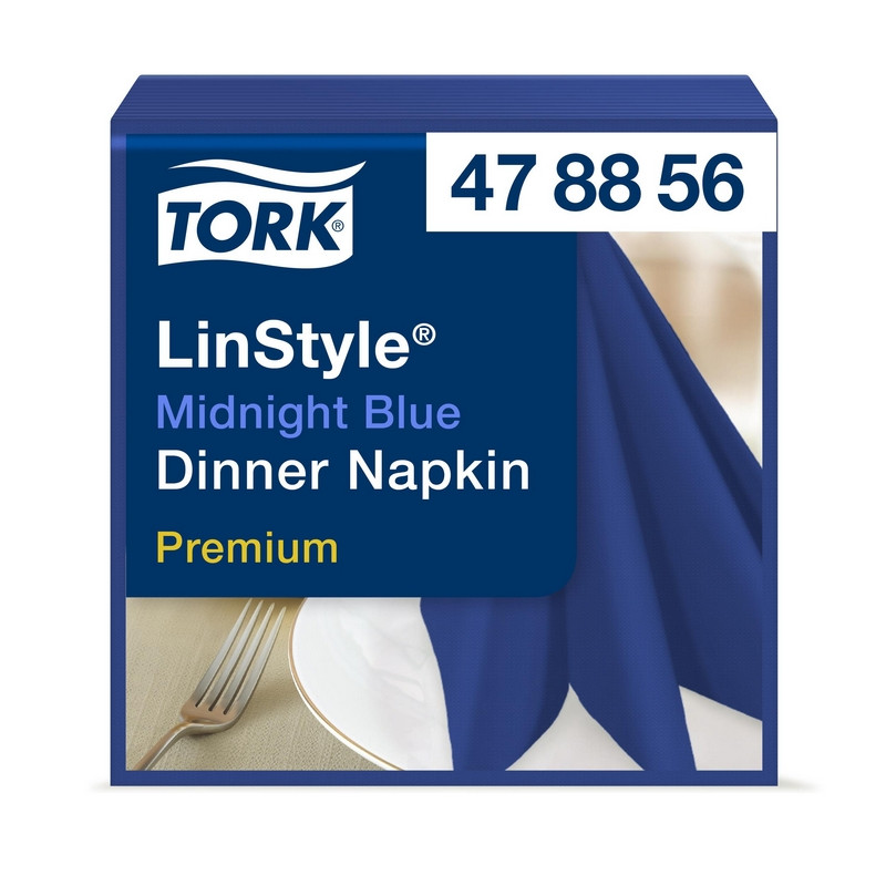 Салфетки бумажные Tork LinStyle Premium 478856 39×39 см синие 1-слойные 50 штук в упаковке