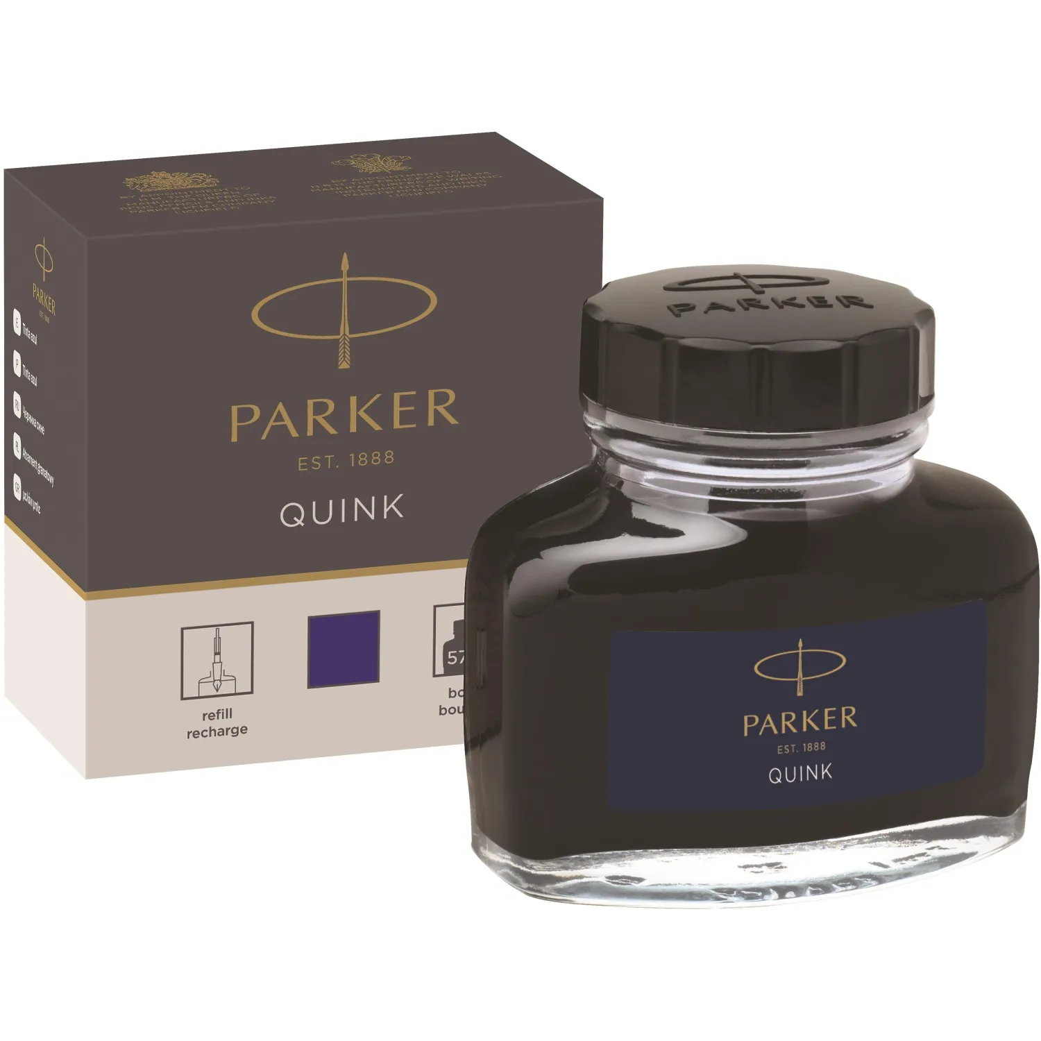 Чернила Parker Quink синие 57 мл (в стеклянном флаконе, артикул производителя 1950376)
