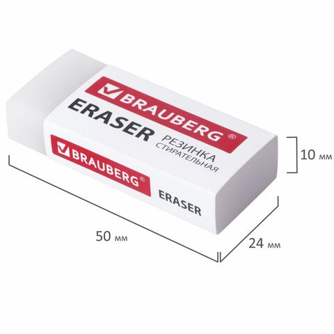 Ластик BRAUBERG «EXTRA», 50×24×10 мм, бумажный рукав, ЭКО-ПВХ, 228075