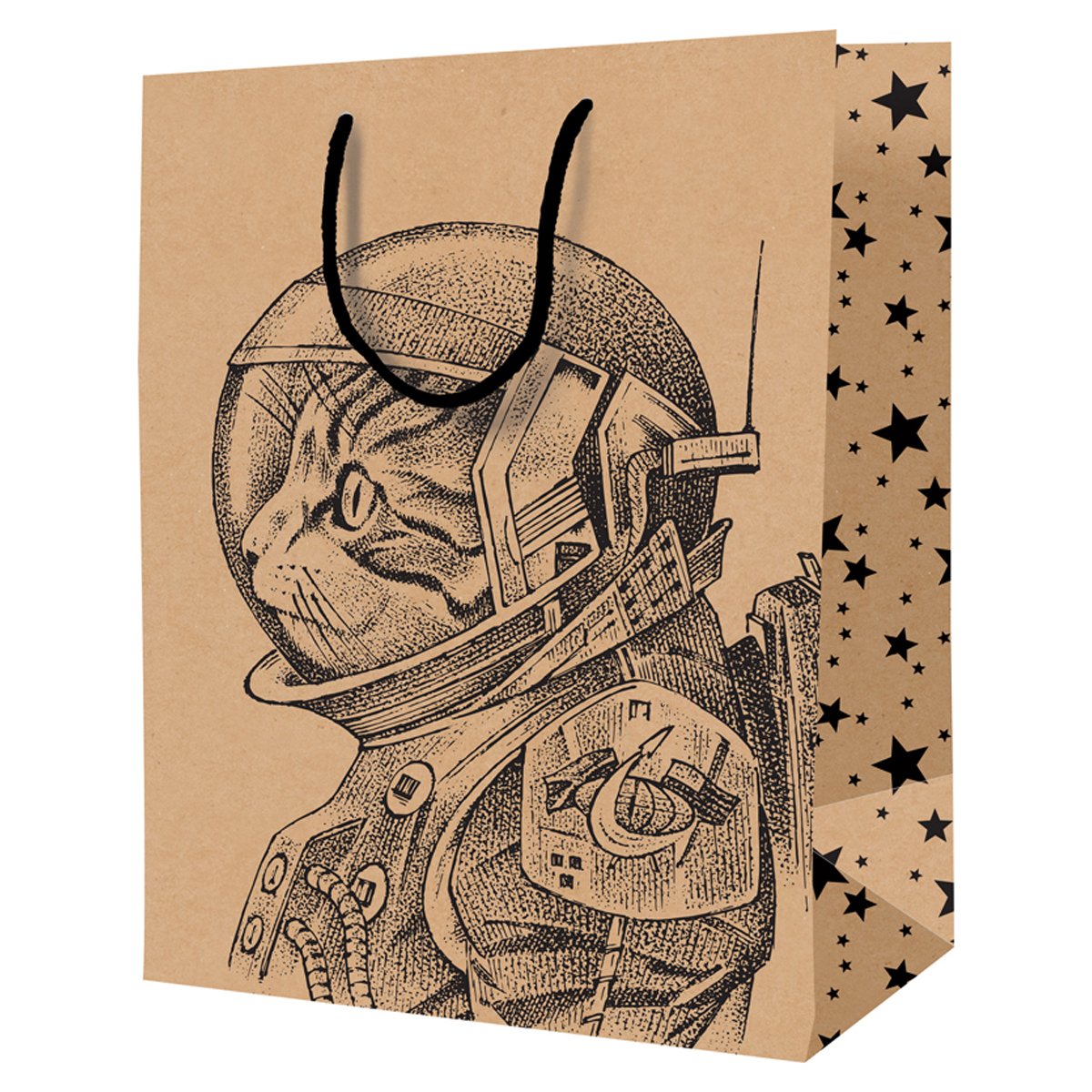 превью Пакет подарочный 18×23×10см ArtSpace «Space Cat», крафт