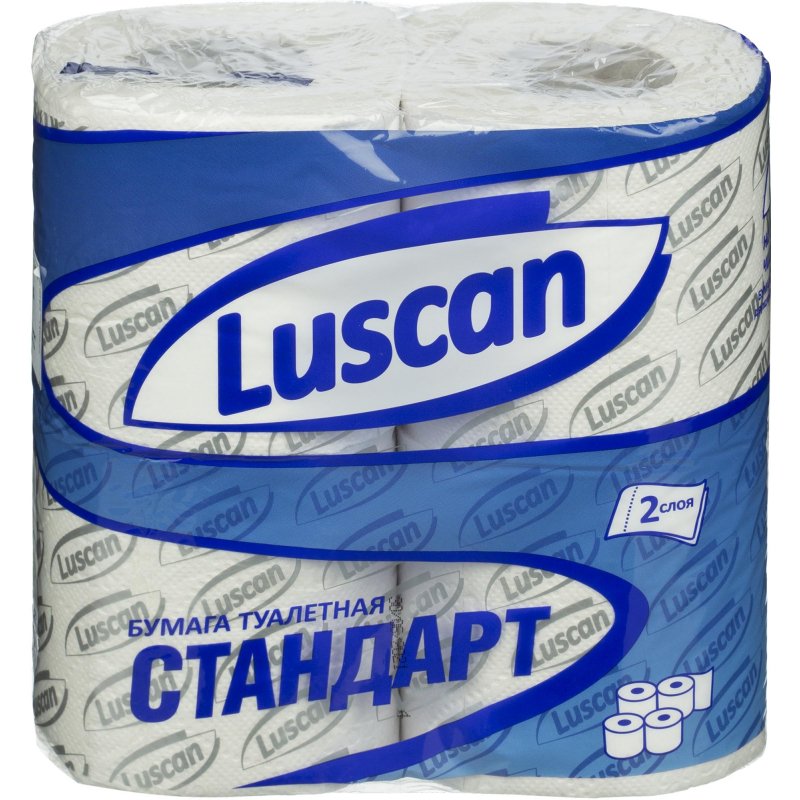 Бумага туалетная Luscan Standart (2-слойная.,белая с тиснением, 4рул/уп)