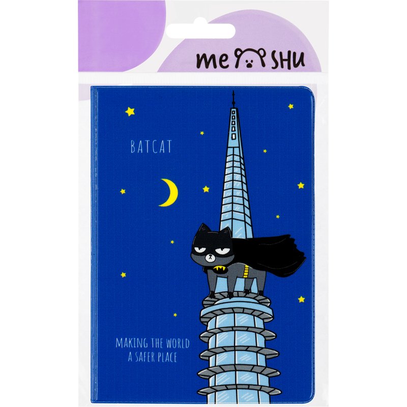 Обложка для паспорта MESHU «BatCat», ПВХ, 2 кармана